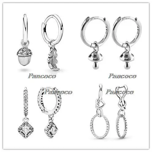 

925 Sterling Silver Earring Acorn & Leaf Earrings With Crystal For Women Wedding Party Gift Fashion Jewelry