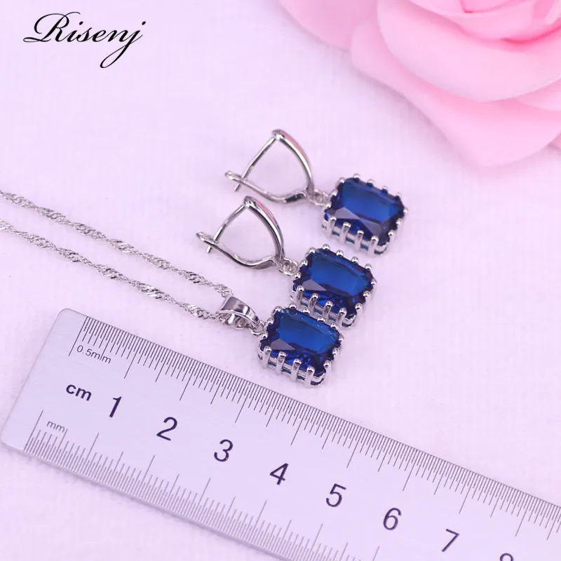 Акция много цветов s синий камень квадратный серебряный цвет бижутерия для