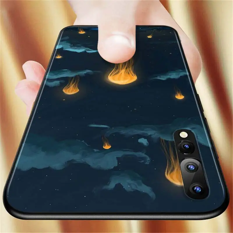 

Cute Jellyfish Fashion Back Silicone Phone Case for Samsung Galaxy A90 A80 A70S A60 A50S A40 A20E A20 A10S Soft Black Cover