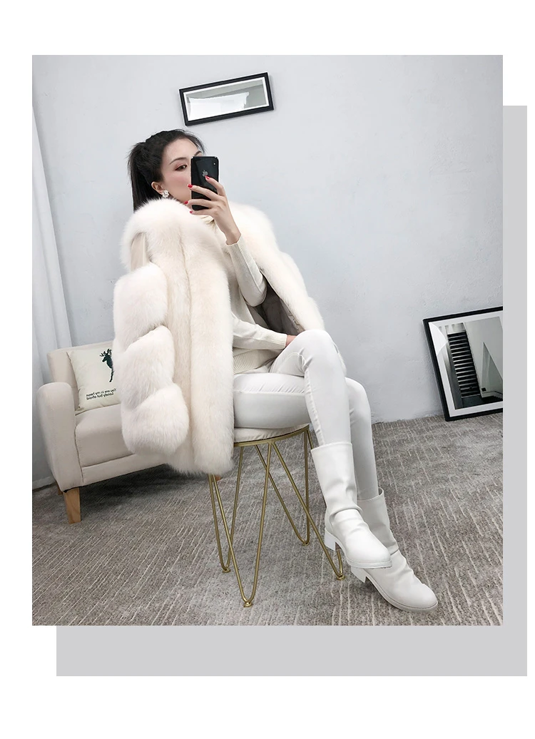ZDFURS* натуральный мех, Лисий мех, шуба, дизайнерское, для девушек, зимнее, действительно Лисий мех, шуба, съемный, натуральный мех, шуба, Женская