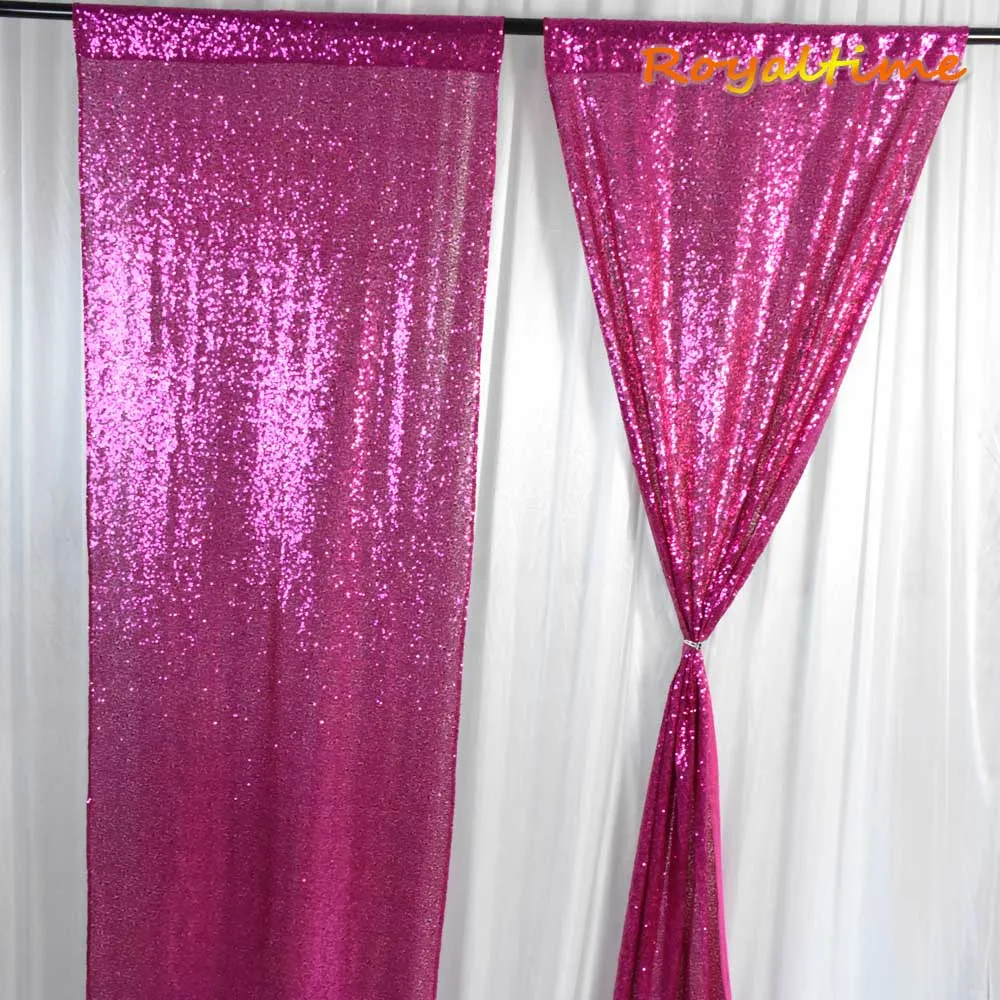 

Royaltime пайетки занавески панели 2x8ft-фуксия, пайетки фотографии фон занавески для свадебной вечеринки украшение занавески