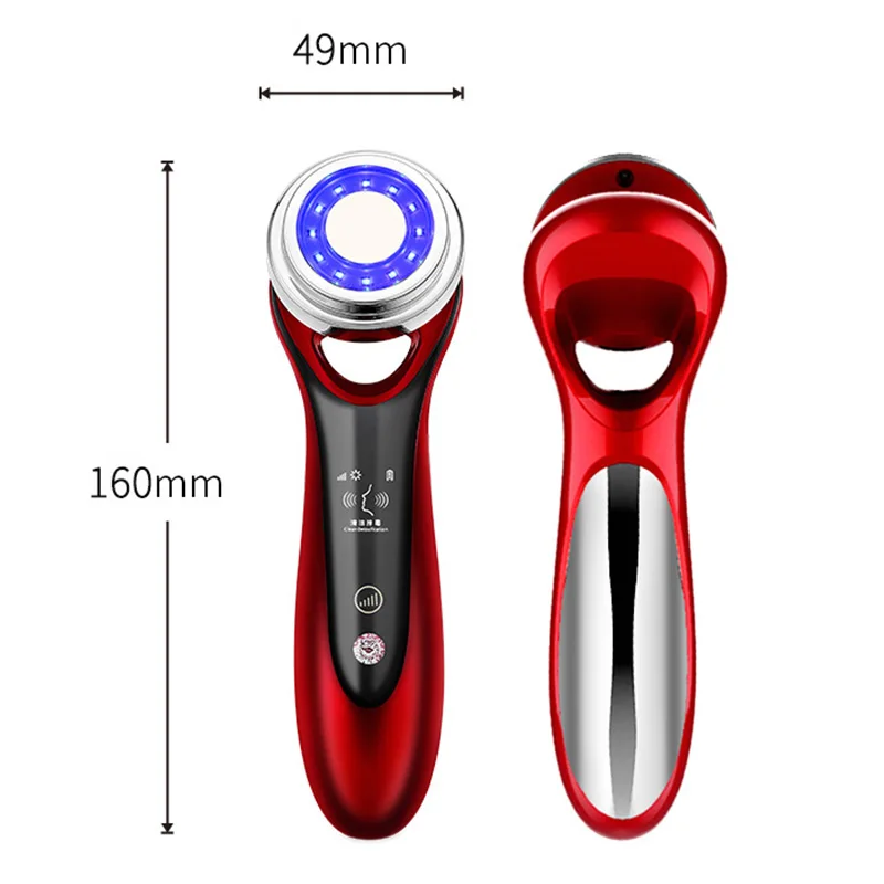Kopen Ultrasone Ems Gezicht Lifting Anti Aging Led Photon Mesotherapie Huidverjonging Apparaat Verwarming Home Spa Massager Oplaadbare