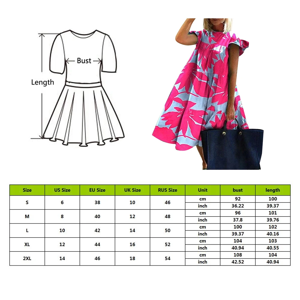 

Women Vintage Floral Print Loose A-Line Dress 2021 Summer O-neck Petal Short Sleeve Dress Elegant Casual Party Dress