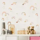 6 стилей акварельные DIY радужные настенные стикеры для детей, гостиной, спальни, детской комнаты, самоклеющиеся обои, домашний декор