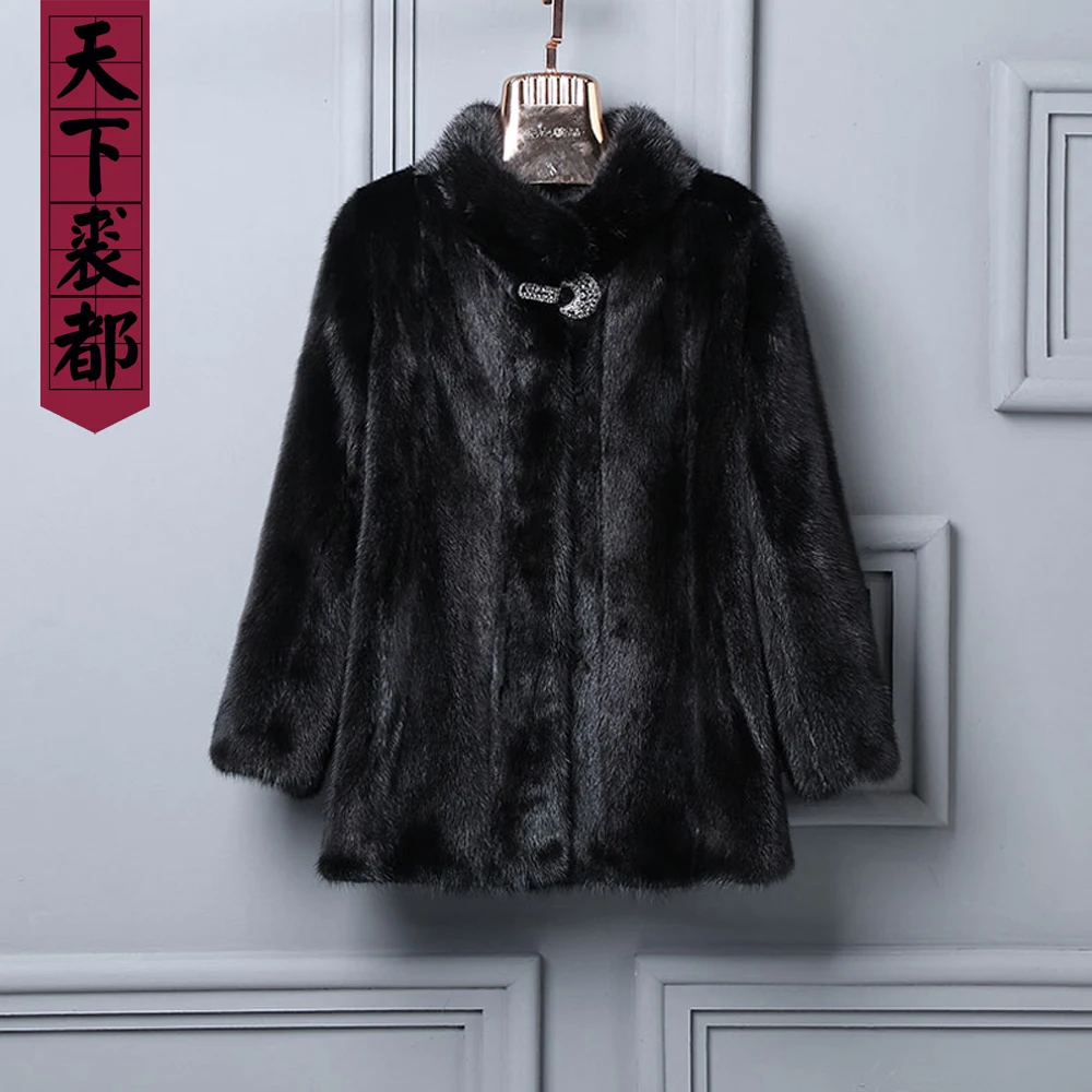 Роскошная женская куртка из натурального меха норки элегантная шуба 100% черная