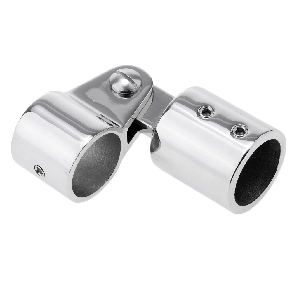 

1X Marine Boat Deck Hinge Mount with 1 inch (25mm) Eye End Cap Bimini Top Fitting Stainless -Silver