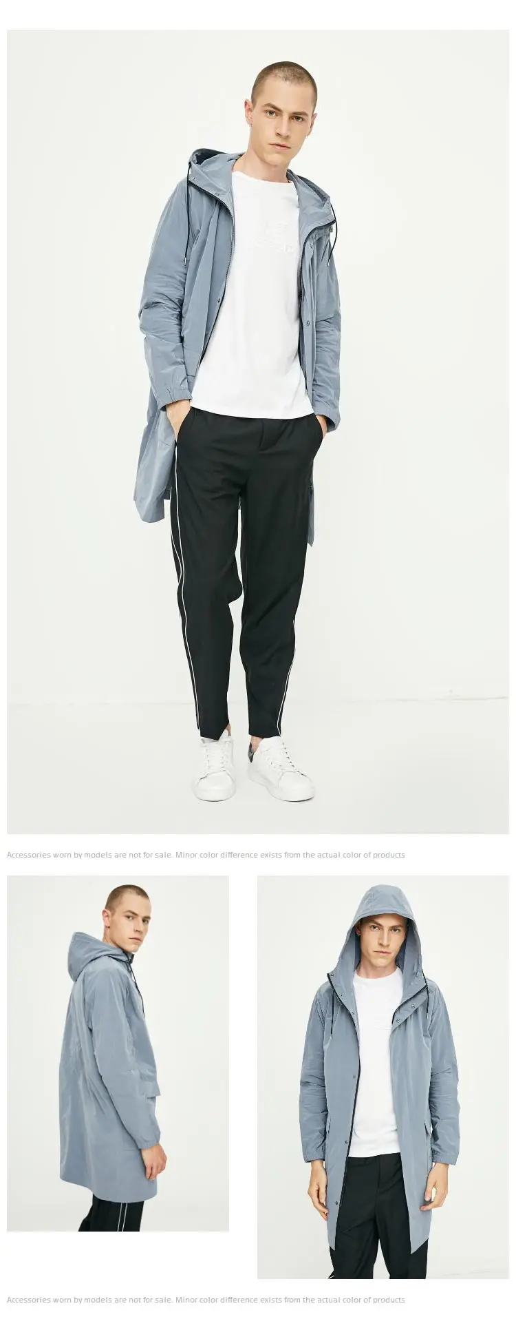 JackJones осенний мужской светильник Тренч Повседневная ветровка с капюшоном куртка 218321543