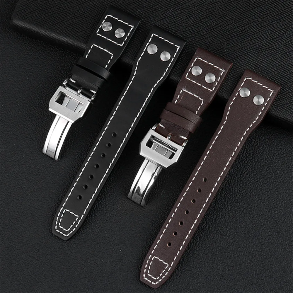 21mm 22mm Genuine Leather Strap for IWC WATCHES BIG PILOT SPITFIRE TOP GUN MARK18 Men Replacement Calfskin Watch Band Bracelet