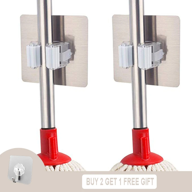 Универсальная самоклеящаяся настенный держатель швабры зубная щетка отель