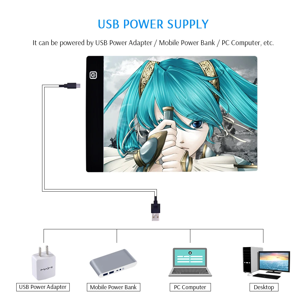 CHIPAL A4 светодиодный планшет для рисования цифровой графический коврик USB