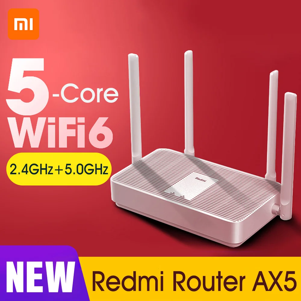 Xiaomi Redmi маршрутизатор AX5 Wi Fi с 6 ю сетчатыми Gigabit 1200 Мбит/с 2 4 г/5 0 GHz Dual Беспроводной