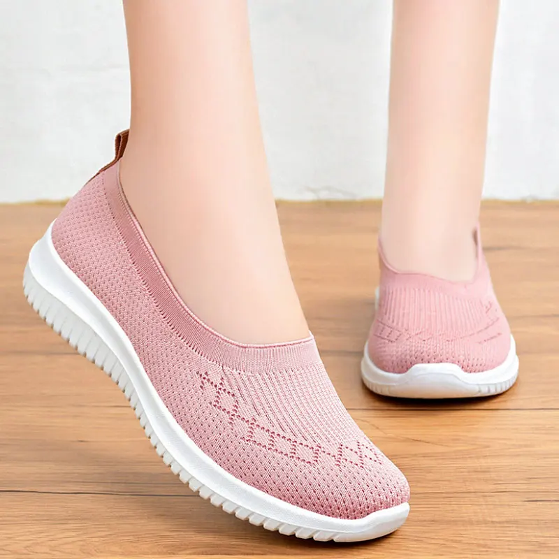 

Autumn Women Ballet Flats Ballerina Slip-on Shoes Knitted Platform Fashion Female Shoes Espadrilles Woman Loafers Mom Sneakers
