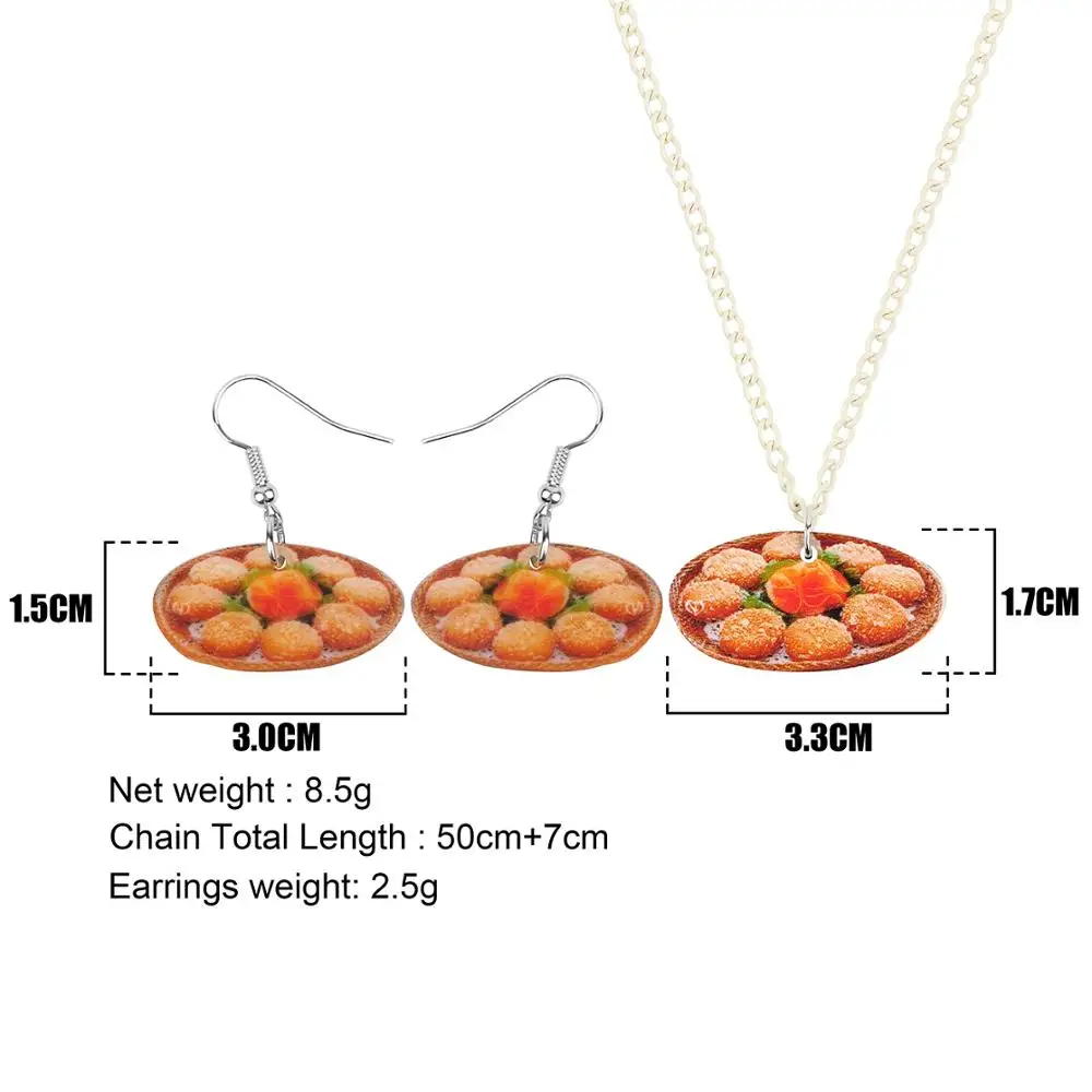 Набор из колье и серёг с подвеской в виде тыквы