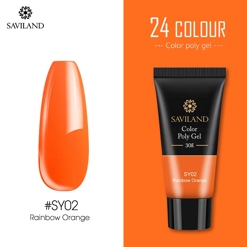 SY02 Saviland 30 г полигель акриловый гель для наращивания УФ-Гель-лак прозрачный розовый мягкий без пригорания покрытие натуральный инструмент для дизайна ногтей - Цвет: SY02