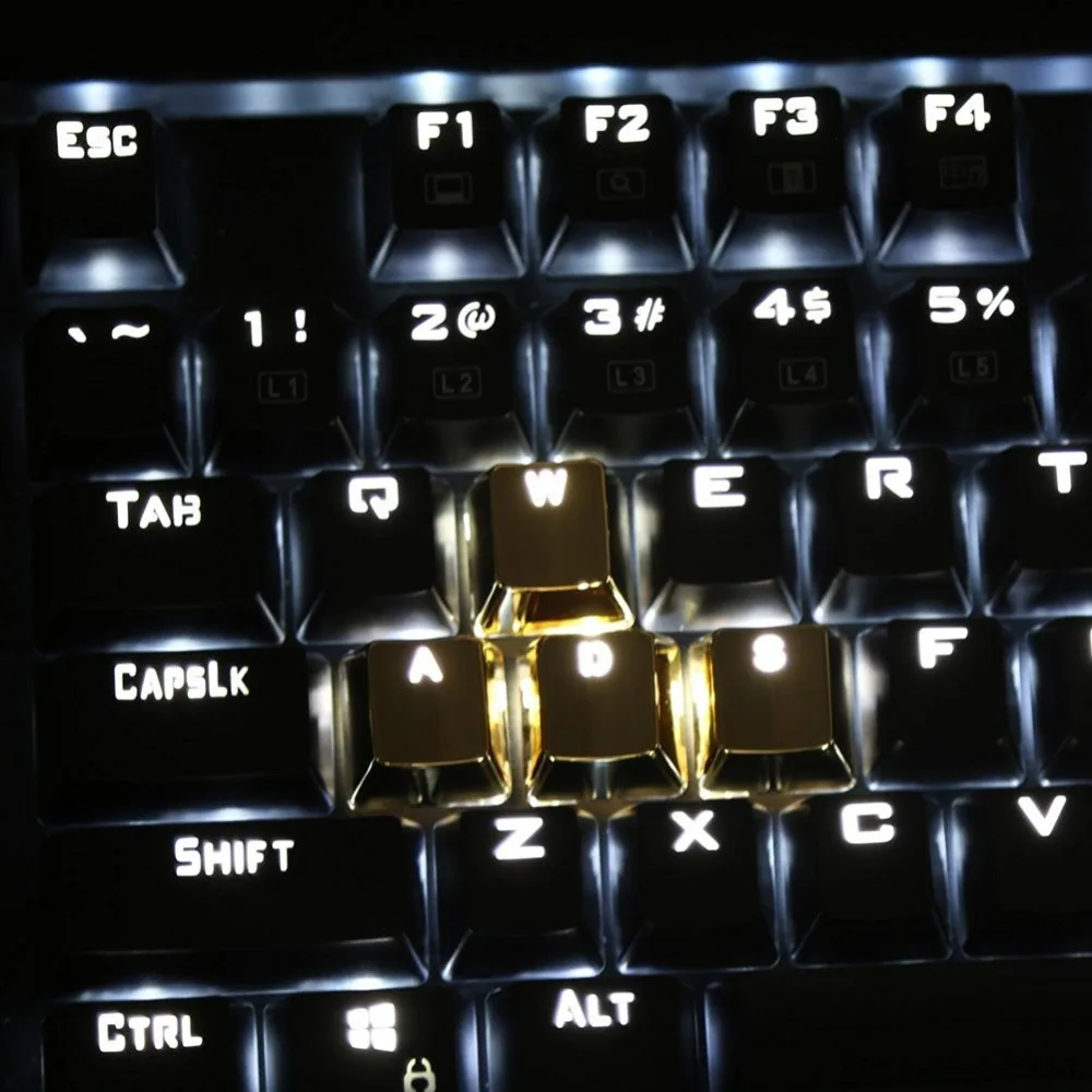 Металлические колпачки для клавиш Золотая стрелка WASD переключателей Cherry MX и
