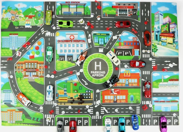 Привлекательная английская версия дорожных путей игровой коврик Автомобильная