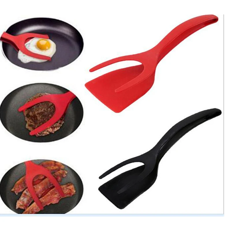 

Multifunctional 2 in 1 Non-Stick Bread Egg Turners Cooking Tongs Gadgets For Kitchen Tools Silicone Spatula Cooking Tool