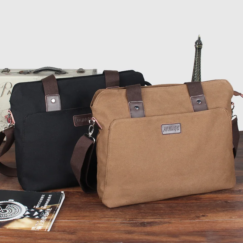 

Men's Shouler Bags Canvas Leisure Business Large Capacity Laptop Packages Man Shoulder Crossbody Hand Bag for Male 2020