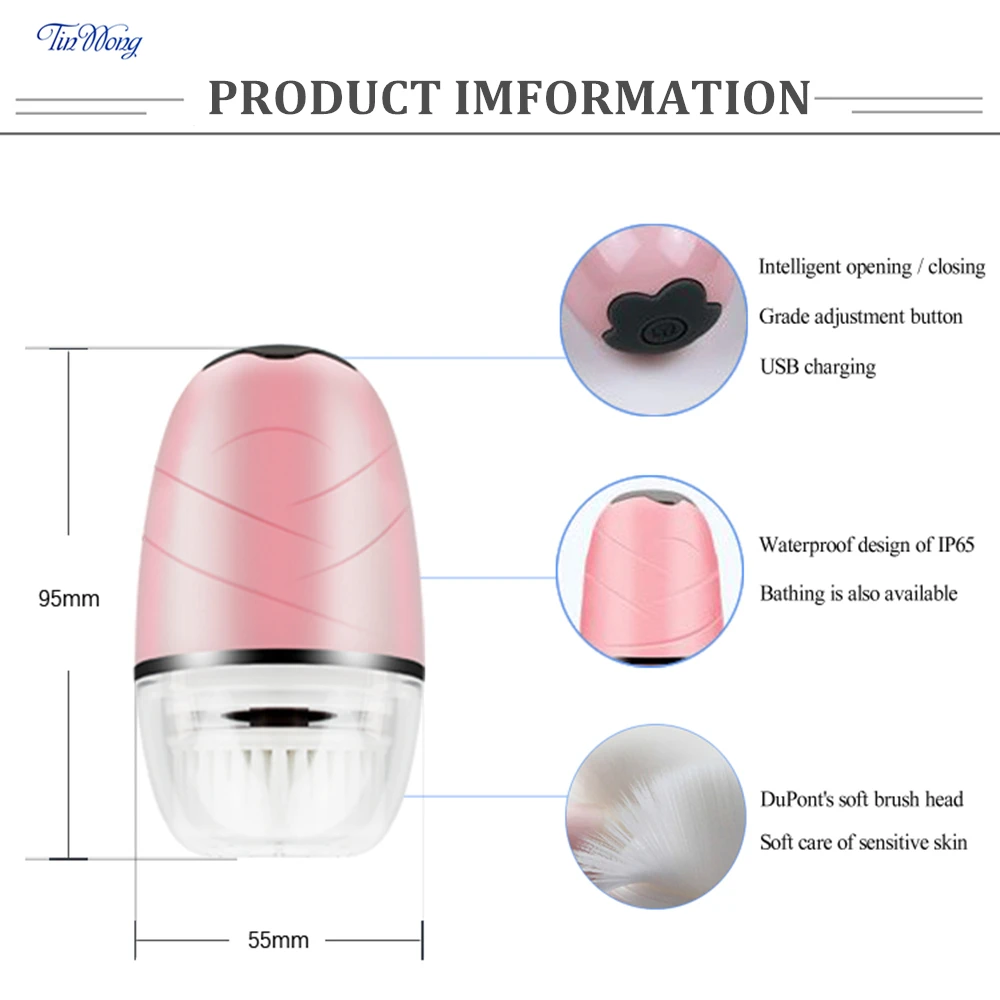 

Multifunctional Electric Face Cleansing Brush Face Cleaning Rechargeable Household USB Facial Cleansing Brush for Face Machine