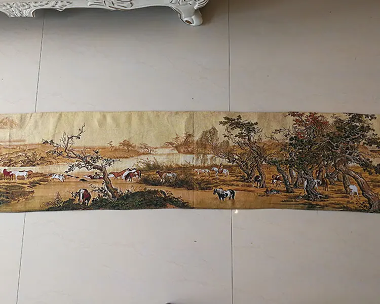 

MODERN LIVING ROOM DECORATIVE TAPESTRY TRADITIONAL CHINESE PAINTING HUNDRED HORSE MEAN BE SUCCESSFUL IN YOUR CAREER