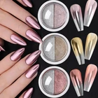 Розовое золото зеркальная пудра для дизайна ногтей металлический эффект блеск для ногтей Радужный серебряный лак хромированное украшение для маникюра