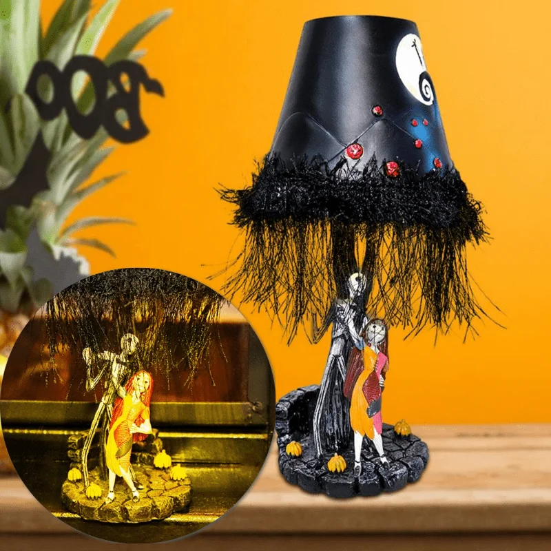 

Прочная настольная лампа, инновационный череп, скульптурная смола, искусство, Винтажная настольная Светодиодная лампа на Хэллоуин СВЕТОДИ...