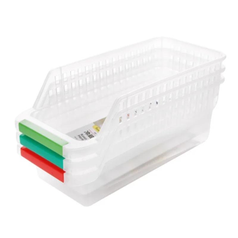 

Household Kitchen Refrigerator Space-Saving Shelf Household Plastic Food Container Storage Rack Basket Household Storage Boxs