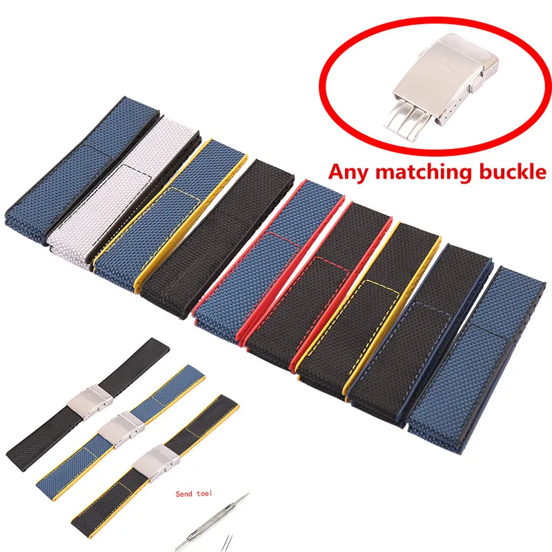 

Watch accessories nylon strap suitable for high-end Breitling series men's women's 22mm breathable nylon silicone strap