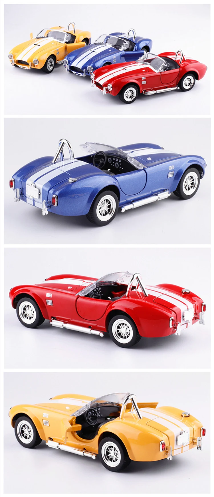 1:32 Ford Cobra 427 модель сплава, имитирующий звук и свет оттяните назад литье в кузове «Кабриолет»