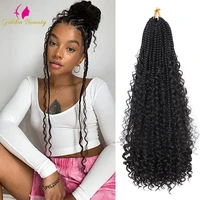 sensationnel tress goddess box braids crochet synthetic extensions hair with bohemian curly ends pre looped stretched ombre 3x
