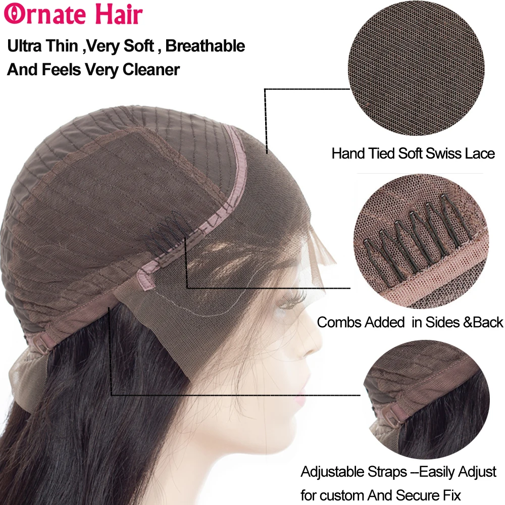 Парик с прямыми волосами Бразильские короткие волосы естественный цвет 150% D |