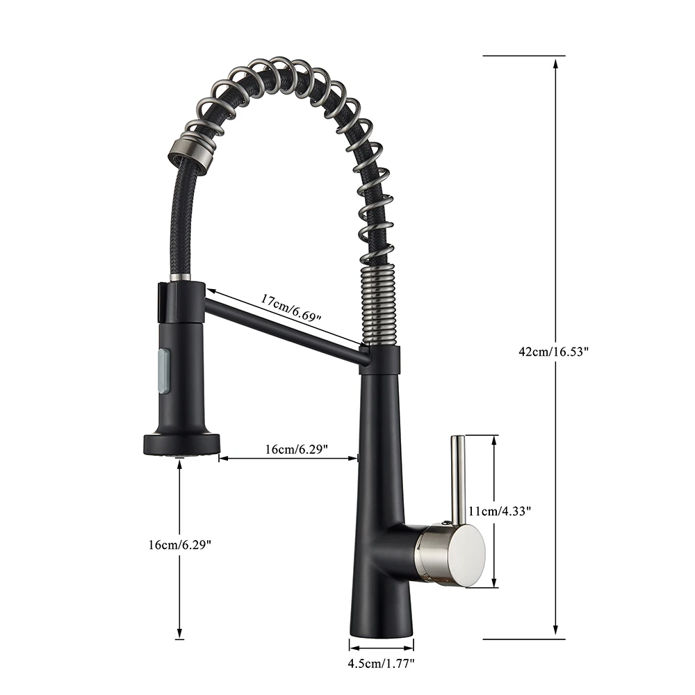 Черный кухонный смеситель матовый вытяжной кран для раковины крепление на