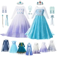 disney princess dress for girls halloween costume kids elsa princess cosplay dress girls frozen costume winter girls long dress