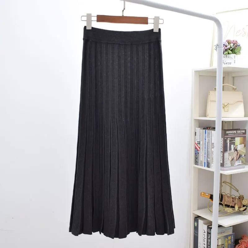 2019 новые модные женские темпераментные вязанные юбки с высокой талией большого