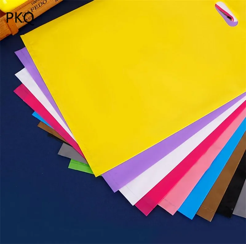 Розовый цвет пластиковый пакет для одежды упаковка покупок вечерние подарочные