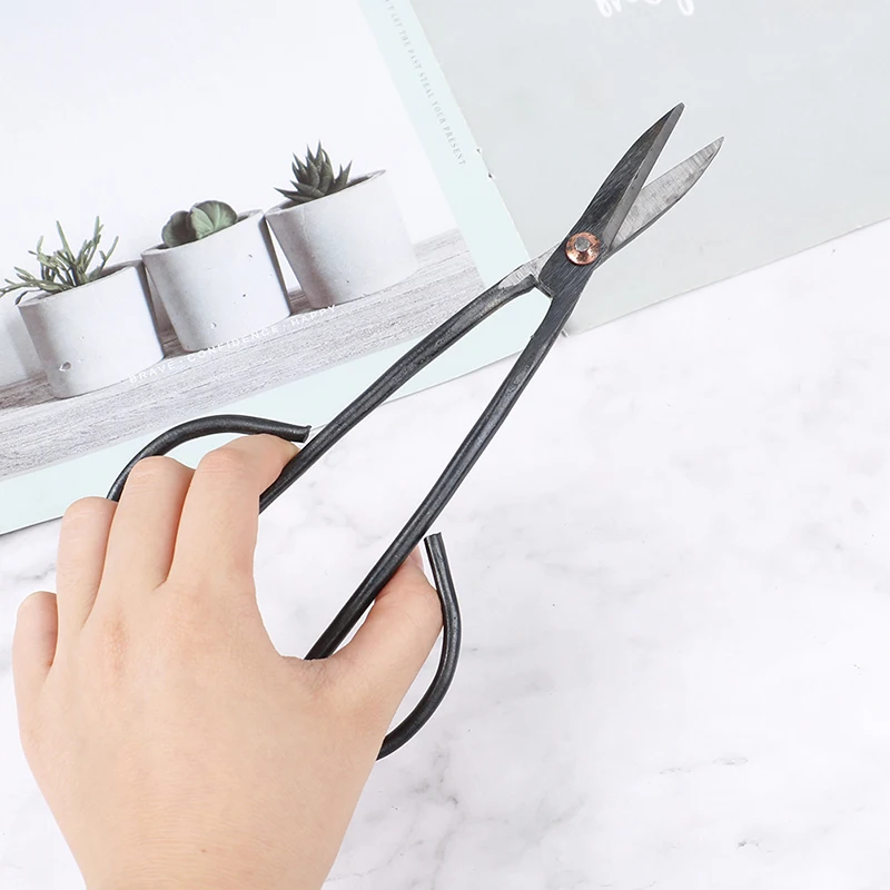 

20cm Black Steel Bonsai Tool Long Handle Scissors Gardening Plant Branch Shears