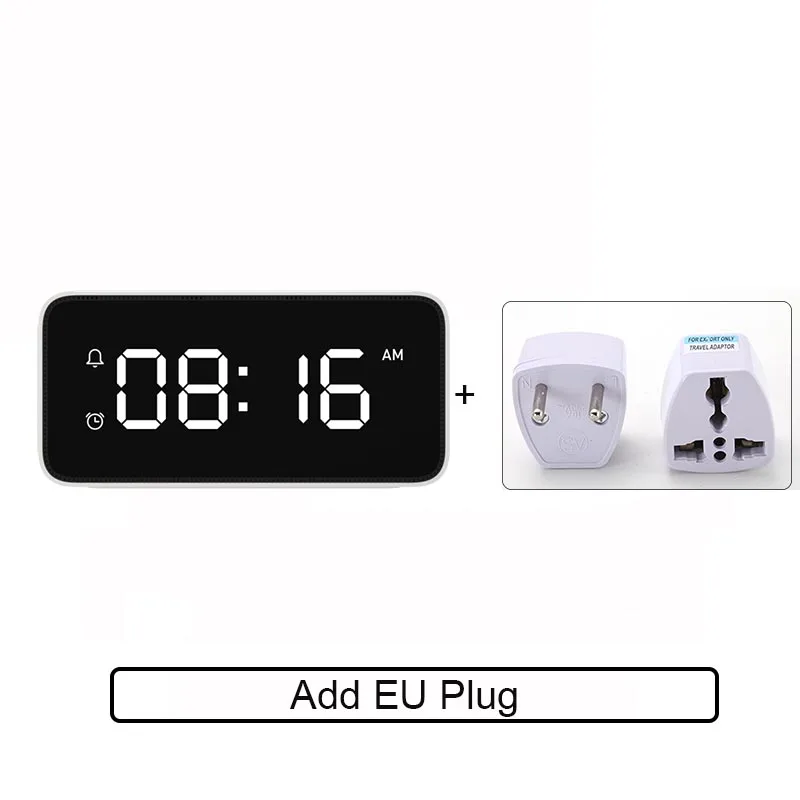 Add EU Plug Xiao mi Xiaoai Смарт Dersktop будильник ABS стол автоматическое время голосовой трансляции калибровки работы с mi home app часы с сигналом - Цвет: Add EU Plug