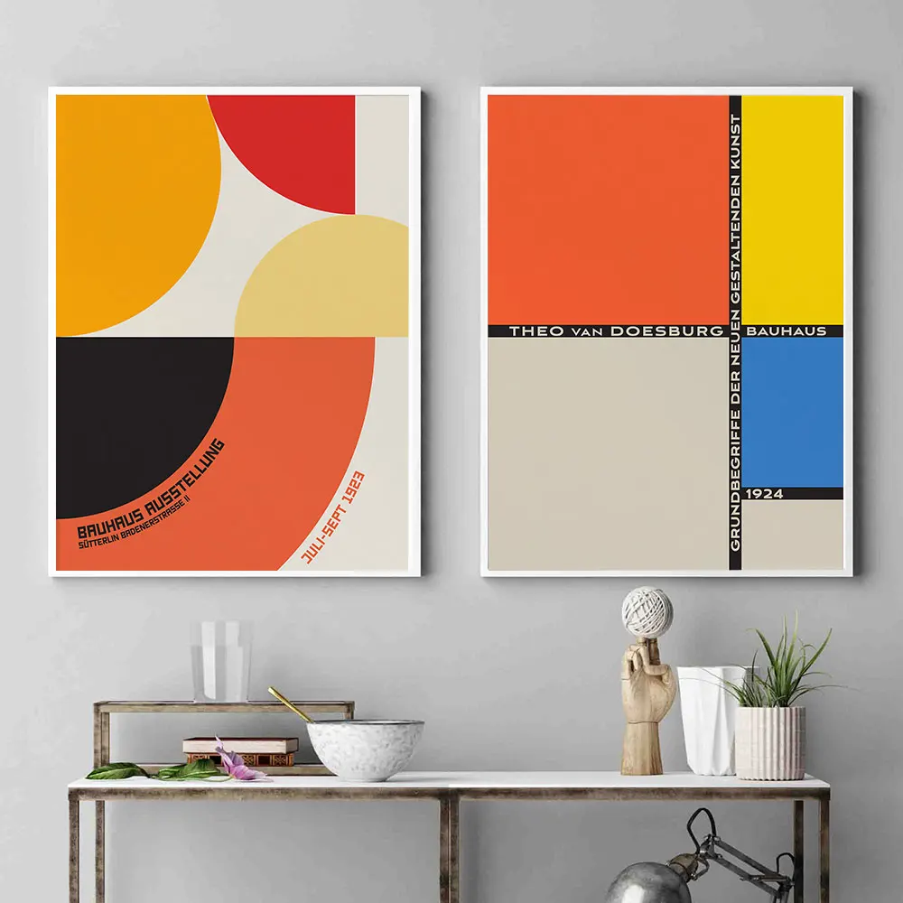 

Bauhaus Poster Colourful Geometric Canvas Painting Minimalist Abstract Art Print Modern Wall Picture For Living Room Home Decor