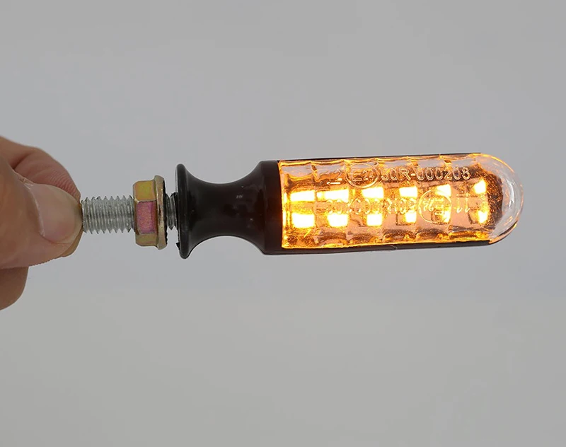 2 шт. 12V поворота для мотоцикла сигнальный светодиод желтый свет лошадь "бегущая вода" мигать цилиндрический Универсальный Аксессуары для мотоциклов