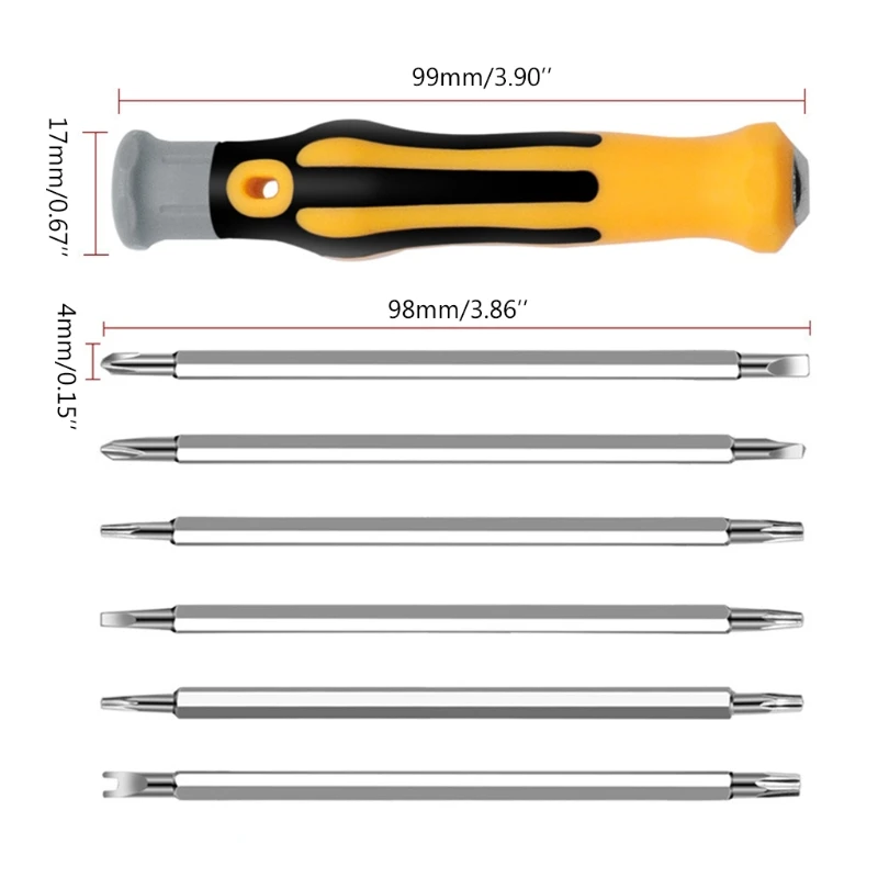 7 Pcs Household Multifunctional Strong Magnetic Screwdriver Bit Set Opening Repair Precision Insulated Hand Tool Home Improvemen |