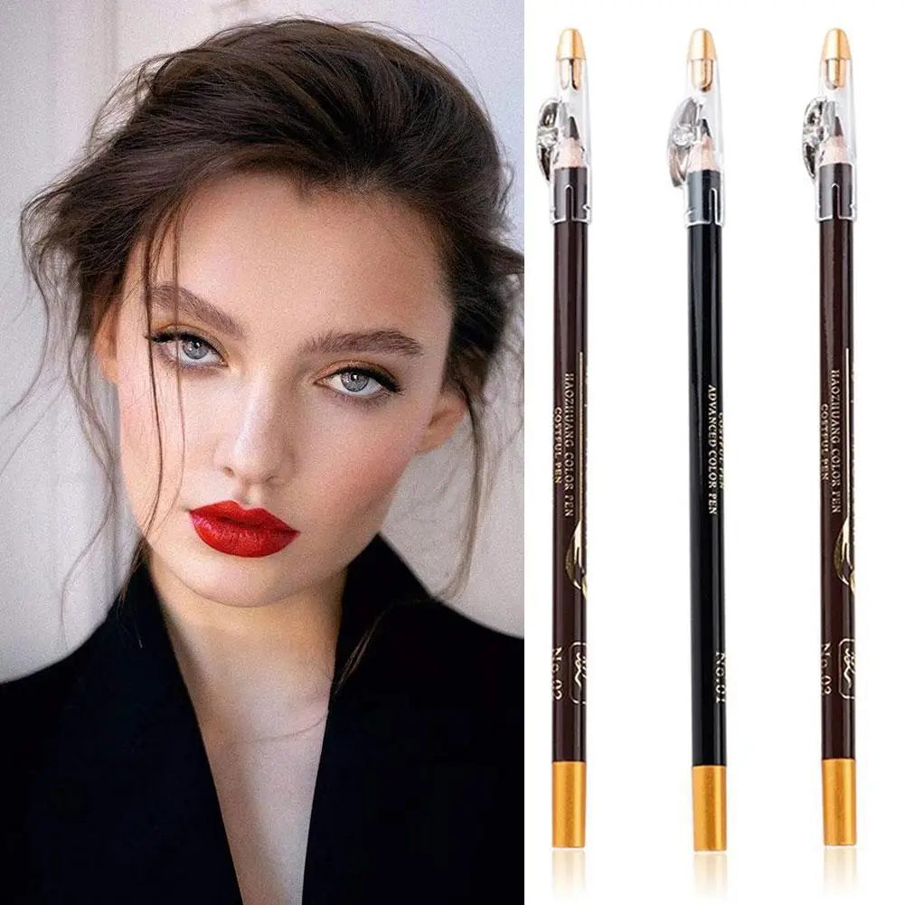 

Eyebrow Pencil Shadows Waterproof And Not Easy To Smudge Cosmetics Natural Long Lasting Tint Waterproof Microblading Wooden Eyeb