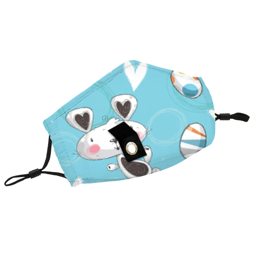 Детская мультяшная Защитная хлопковая маска для лица питьевая с отверстием