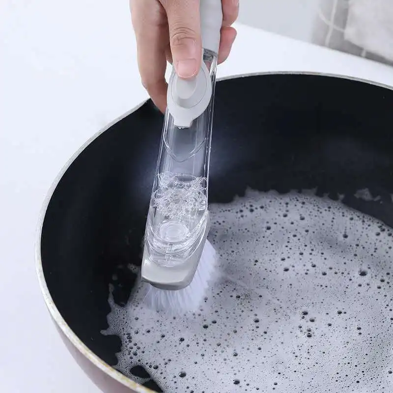 Щетка для чистки кухни 2 в 1 щетка с длинной ручкой и съемной щеткой дозатор губки