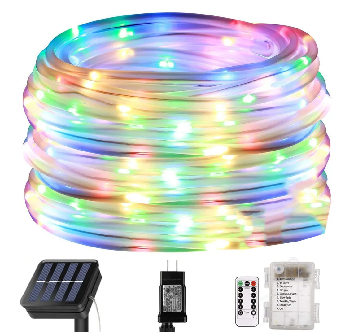 

Solar Rope Lights Outdoor 10/20/30M Copper Wire Tube Fairy Light Waterproof Christmas Garland Light For Patio Pathway Decor