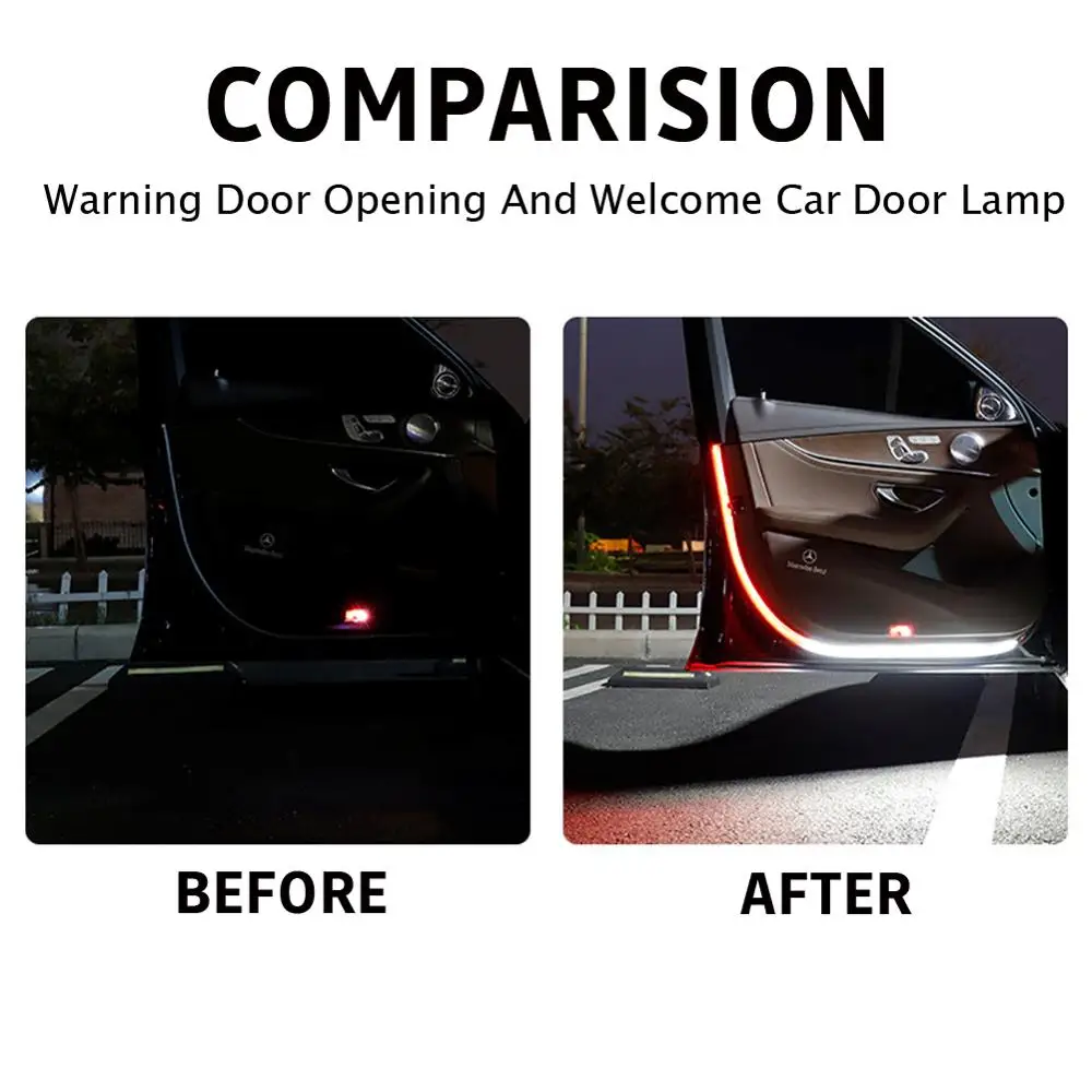 

2pcs Car Door Open Warning Lamp Flashing LED Lights Strip Anti-collision Safety