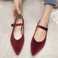 2020 women flats brand mary janes women shoes pointed toe buckle strap comfortable ballet flats zapatos de mujer plus size 4 10