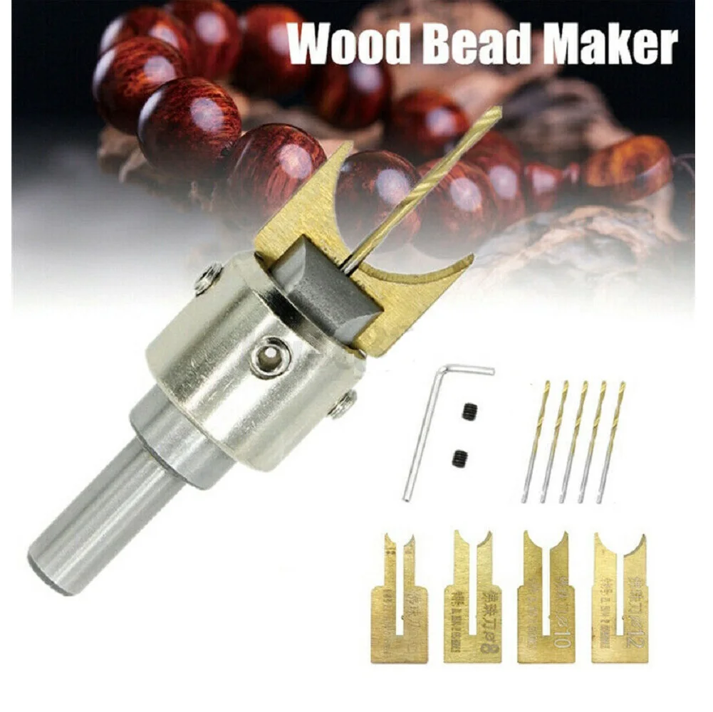 

10PCS Beads Drill Bit 1 set Wood Bead Maker Beads Drill Bit Milling Cutter