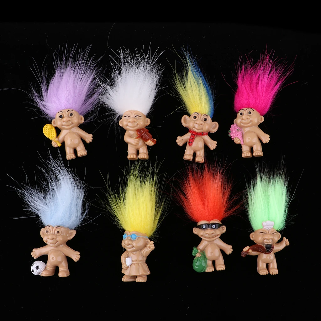 Винтажная красочная кукла Lucky Troll 8 штук мини-фигурки Leprocauns игрушки-вечерние