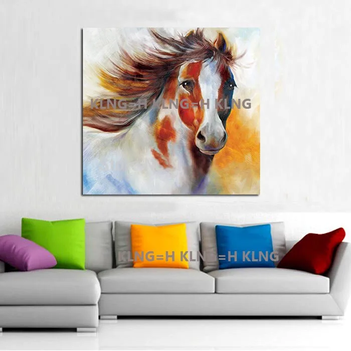 100% ручная роспись с животным картины бегущая лошадь Современная абстрактная