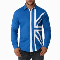 covrlge men 100 cotton patchwork shirt high quality men long sleeve shirt fashion casual shirt streetwear us size male mcl256